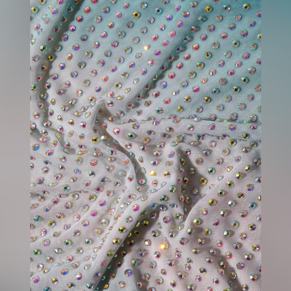 Self Portrait Green Contour Print Rhinestone Dress - Picture 5 of 17